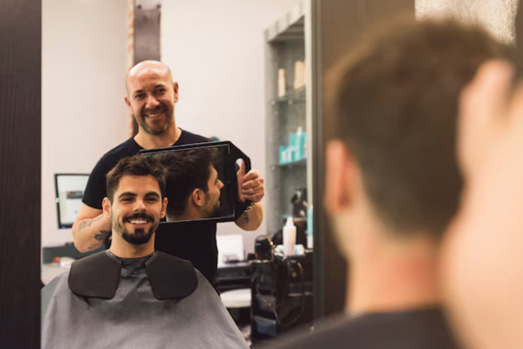 Corte de cabelo para rosto retangular masculino