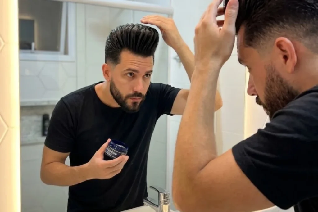 cuidar do corte de cabelo pompadour