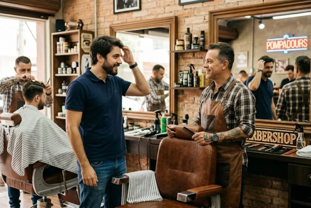 pedir o pompadour na barbearia