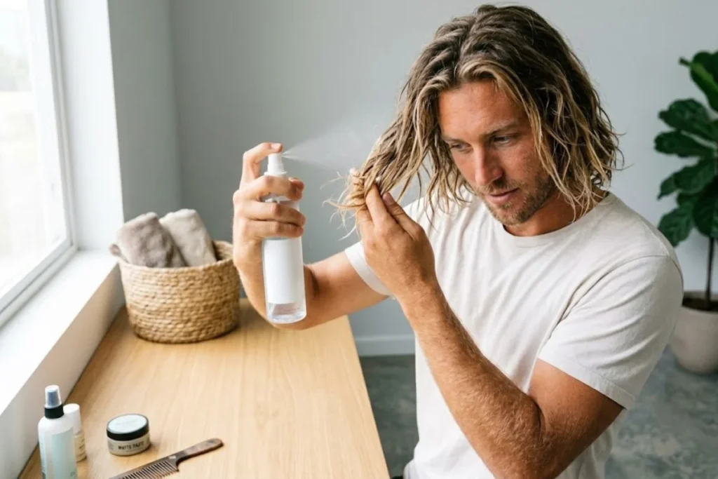 Homem cuidado do cabelo