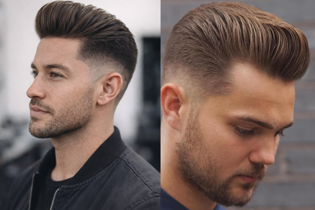 7 cortes de cabelo masculino para casamento: Elegância e estilo 7 Corte de cabelo pompadour moderno