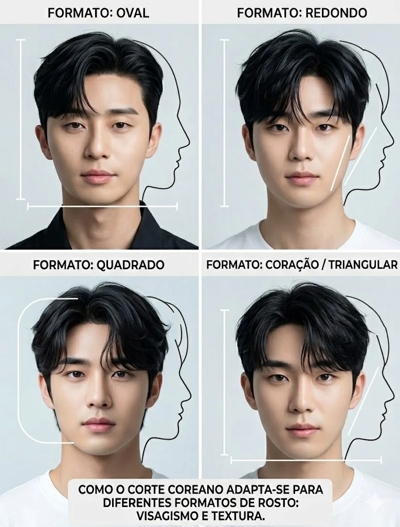 corte em diferentes formatos de rosto
